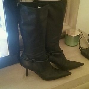 Gucci black leather boots size 9